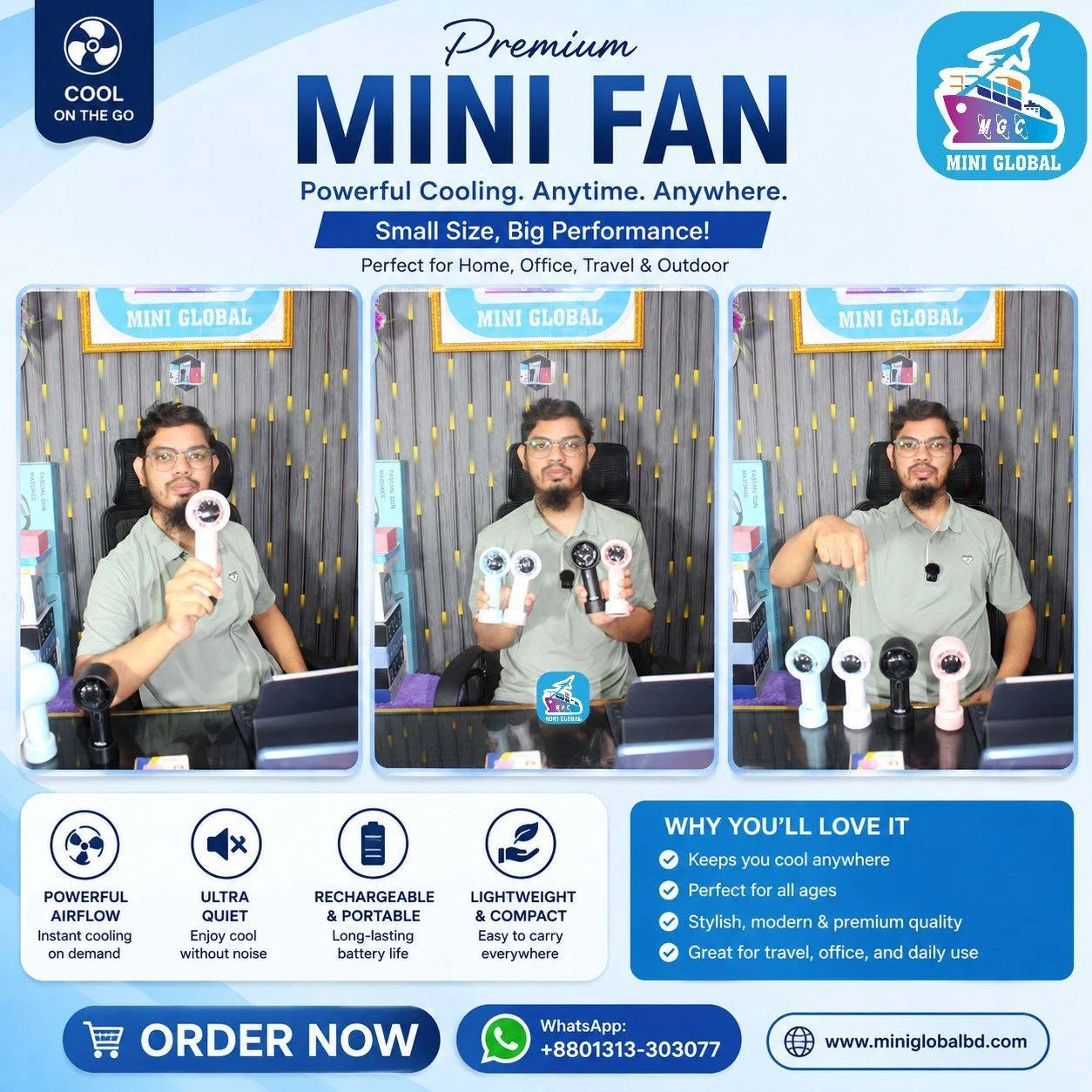 Rechargeable Mini Fan
